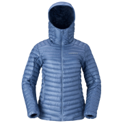 Piumino da donna Norrona trollveggen down800 super light Hood blu Infinity