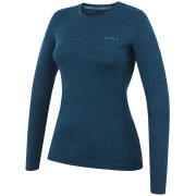 Maglietta da donna MOOA MerinoSilk 160 long blu lagoon blue melange