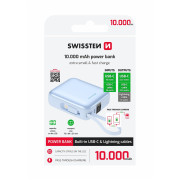 Powerbank Swissten Space 10000 mAh USB-C + Lightning blu modrá