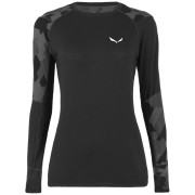 Maglietta da donna Salewa Cristallo Warm Amr W L/S Tee. nero black out