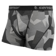 Boxer sportivi da uomo Sensor Merino Impress nero/grigio Black/Camo