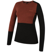 Maglietta da donna MOOA MerinoSilk Block 160 long arancione cinnamon melange