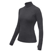 Maglietta sportiva da donna Sensor Merino Bold Roll Neck dl.rukáv grigio scuro Anthracite Gray
