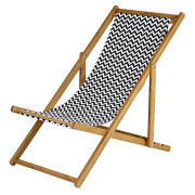 Lettino da spiaggia Bo-Camp Beach Chair Soho nero/bianco Black/White