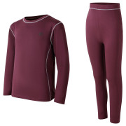 Set sportivo per bambini Dare 2b Pow II Baselayer Set Huckleberry rosso scuro Huckleberry