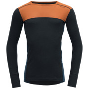 Maglietta funzionale da uomo Devold Lauparen Merino 190 Shirt Man arancione/nero Flame/Ink/Flood
