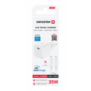 Adattatore Swissten GaN USB-C 35W + cavo dati USB-C 1,2 m