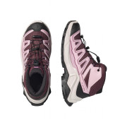 Scarpe da bambino Salomon X Ultra Mid Gtx J Huckleberry-Dawn Pink-Concord Grape