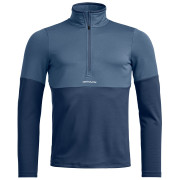 Felpa da uomo Ortovox Fleece Light Zip Neck blu Blue Nunatak