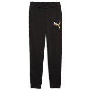 Pantaloni da tuta da donna Puma ESS METALLIC Sweatpants FL nero PUMA Black-Metallic Gold