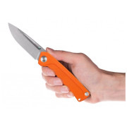 Coltello chiudubile Acta non verba Z200 Stonewash/Plain Edge, G10 arancione Orange