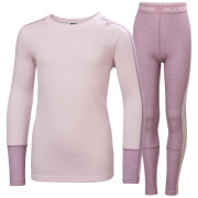 Set sportivo per bambini Helly Hansen Jr Lifa Merino Midweight Set Purple Clay rosa/porpora 676 Purple Clay