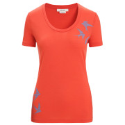 Maglietta da donna Icebreaker Women Tech Lite II SS Scoop Tee Swarming Shapes arancione Vibrant Earth