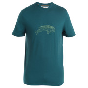 Maglietta da uomo Icebreaker Men Merino 150 Tech Lite III SS Tee Icebreaker Ewe Bound verde/blu Fathom Grn