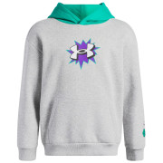 Maglietta sportiva per bambini Under Armour UA B Rival FLC Graphics Hd Mod Gray Light Heather grigio chiaro Mod Gray Light Heather / Geode Green / White
