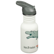 Bottiglia per bambini Klean Kanteen Kid Classic Narrow 12oz (w/Flip Seal Sport Cap) bianco dino skate