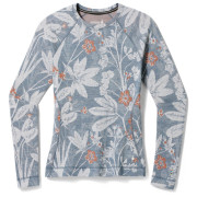 Maglietta sportiva da donna Smartwool W Classic Thermal Merino BL Crew Boxed azzurro Winter Sky Floral