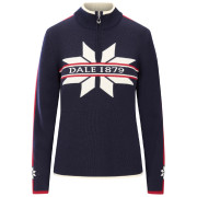 Maglione da donna Dale of Norway Nåle Fem Sweater blu/bianco Navy Offwhite Red Rose