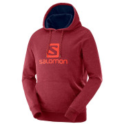 Felpa da uomo Salomon Logo Hoodie M rosso BikingRed