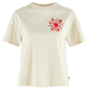 Maglietta da donna Fjällräven Fjällblomster Logo T-shirt W bianco Chalk White