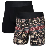 Boxer da uomo Saxx Droptemp Cooling Cotton Boxer Brf Fl 2Pk nero caribou/black