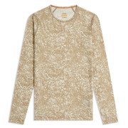 Maglietta sportiva da donna Icebreaker Women M 200 Oasis LS Crewe Moss BloomAOP beige/bianco Cumin/Undyd/Aop
