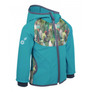 Giacca softshell per bambini Unuo pile con motivo verde chiaro