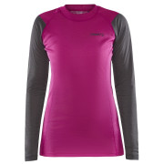 Maglietta sportiva da donna Craft Core Warm Baselayer Ls nero/rosa Roxo-Granite