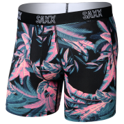 Boxer da uomo Saxx Droptemp All Day Cooling Boxer Brief nero/rosa tropical jungle-black