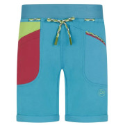 Pantaloncini da donna La Sportiva Mantra Short W blu Topaz/Lime Green