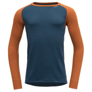 Maglietta da uomo Devold Expedition Man Shirt arancione/blu Flame/Flood