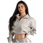 Felpa da donna Nebbia Half-Zip Leopard Sweatshirt Primal beige CREAM LEOPARD