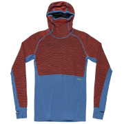 Felpa funzionale da uomo Devold Tuvegga Merino Hoodie Man blu/rosso CAYENNE