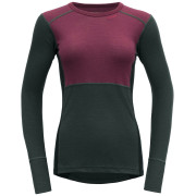 Maglietta sportiva da donna Devold Lauparen Merino 190 Shirt Wmn rosso/grigio Beetroot/Woods/Ink