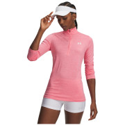 Maglietta sportiva da donna Under Armour Tech 1/2 Zip- Twist rosa Pink