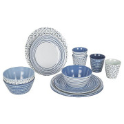 Set di stoviglie Bo-Camp Mix & Match 16 100% Melamine blu Blue