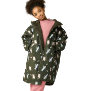 Cappotto impermeabile per bambini Regatta Junior Changing Robe Dark Khaki Cat Dog
