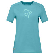 Maglietta da donna Norrona femund equaliser merino T-shirt azzurro Brittany Blue