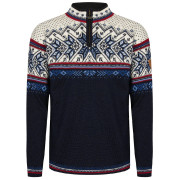 Maglione da uomo Dale of Norway Vail Masc Sweater blu scuro Midnightnavy Redrose Offwhite