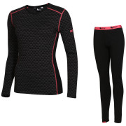 Set sportivo da donna Zulu Merino 240 Long nero/rosa Black/Pink