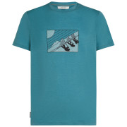 Maglietta da uomo Icebreaker Men Merino 150 Tech Lite SS Tee In The Wild azzurro Topaz