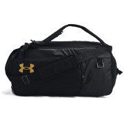 Borsa sportiva Under Armour Contain Duo MD BP Duffle nero Black/Metallic Gold