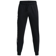 Pantaloni da uomo Under Armour Rival FLC Graphic Jogger nero Black / / White