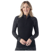 Maglietta sportiva da donna Smartwool W Classic Thermal Merino Bl 1/4 Zip B nero/grigio black digi snow