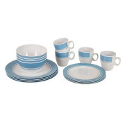 Set di stoviglie Bo-Camp Dinner set 16 bianco/blu blauw