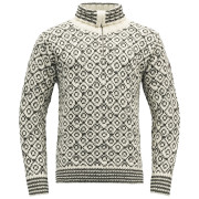Maglione Devold Svalbard Wool Zip Neck bianco/grigio OFFWHITE/ANTHRACITE