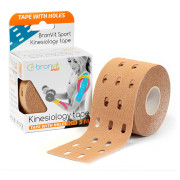 Nastro kinesiologico BronVit Sport Kinesio Tape děrovaný beige