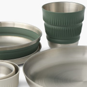 Set di stoviglie Sea to Summit Detour Stainless Steel Collapsible Dinnerware Set 6 Piece