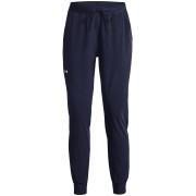 Pantaloni da donna Under Armour Armour Sport Woven Pant blu scuro Midnight Navy / / Metallic Silver