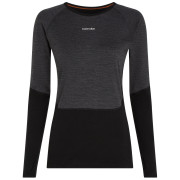 Maglietta sportiva da donna Icebreaker Women Merino 200 Oasis+ LS Crewe nero Blk/Jtht/Und/Cb